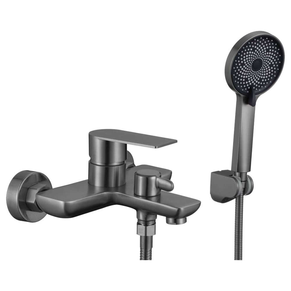 Изображение товара Смеситель для ванны и душа Fmark FS8803Q современный настенный графит