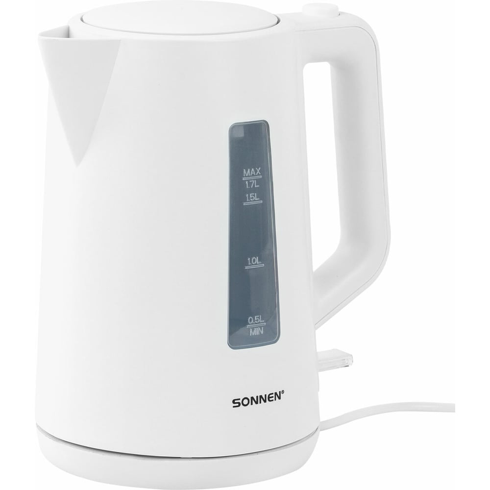 Изображение товара Электрический чайник SONNEN KT-1303 1 7л 2200Вт пластик белый