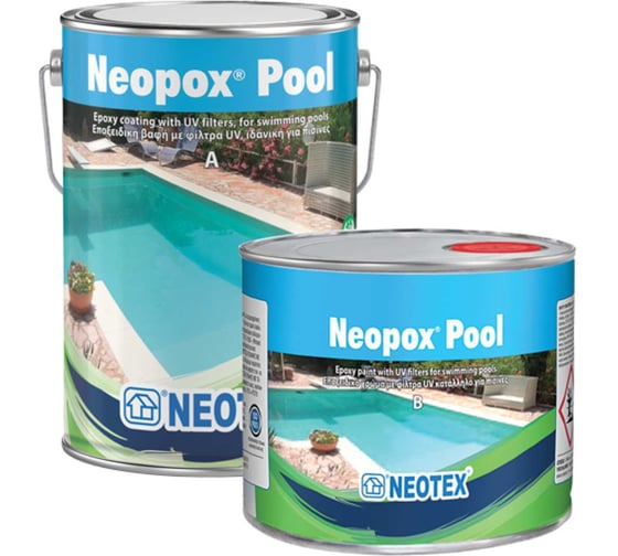 Изображение товара Эпоксидная 2К краска для бассейнов NEOTEX NEOPOX POOL A+B 5кг (голубая) Ral 1533 15855300