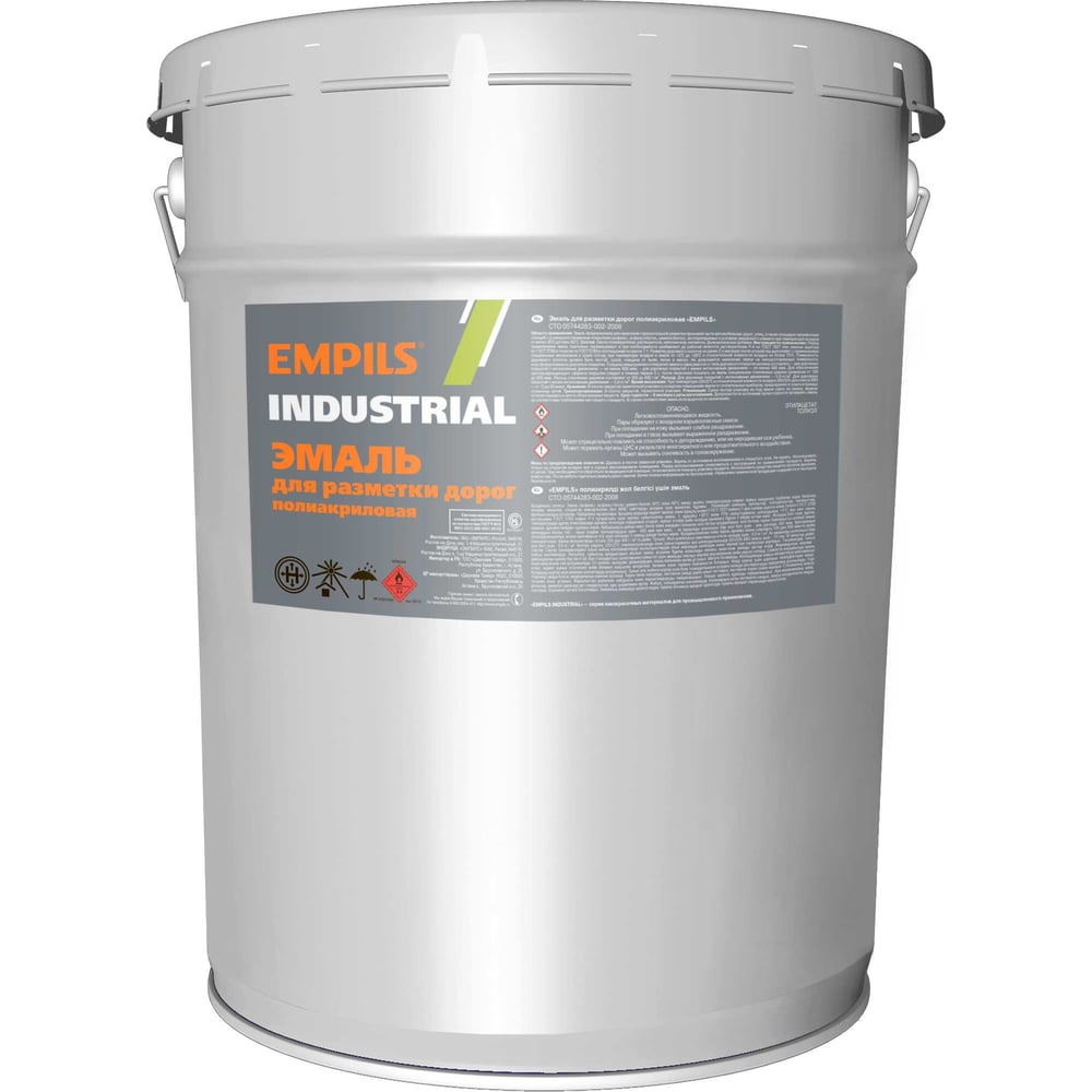 Изображение товара Эмаль полиакриловая для разметки дорог Empils белая, 35 кг