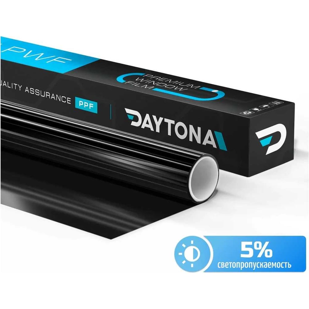 Изображение товара Тонировка для окон Daytona Черная 5% 5м 0.75м самоклеющаяся