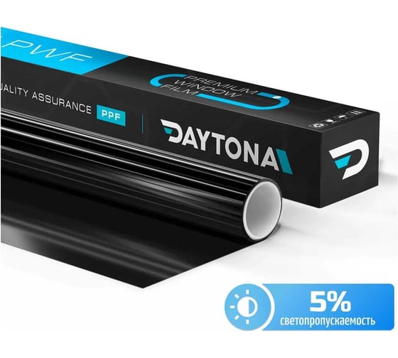 Изображение товара Тонировка для окон дома Daytona пленка от солнца на окна, черная 5% (5м х 0.75м)  самоклеющаяся. MP1198075050