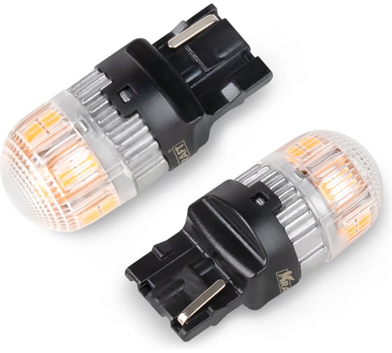 Изображение товара Светодиод KRAFT T20 WY21W (W3x16d) 10-30v (amber) Pro (2 шт. Европодвес) KT 700268