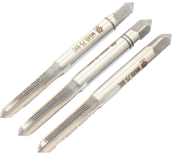 Изображение товара Метчик TLX М 6,0x0,75 9ХС ручной, к-т из 3-х штX 75948