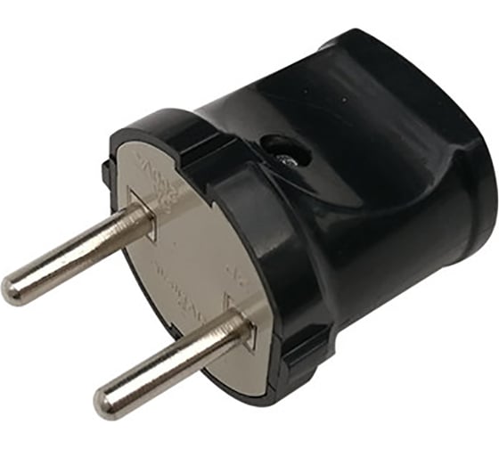 Изображение товара Вилка duwi без заземления черная 6А 250В 30464 7