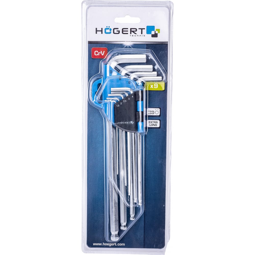 алюминиевый пластиковый нож hoegert technik Г-образных удлиненных набор шестигранных ключей HOEGERT TECHNIK