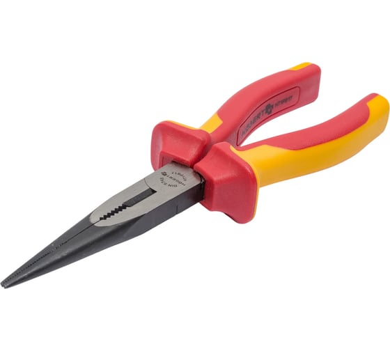 Изображение товара Изолированные удлиненные пассатижи HOEGERT TECHNIK с прямыми полукруглыми губками 200 мм HT1P917