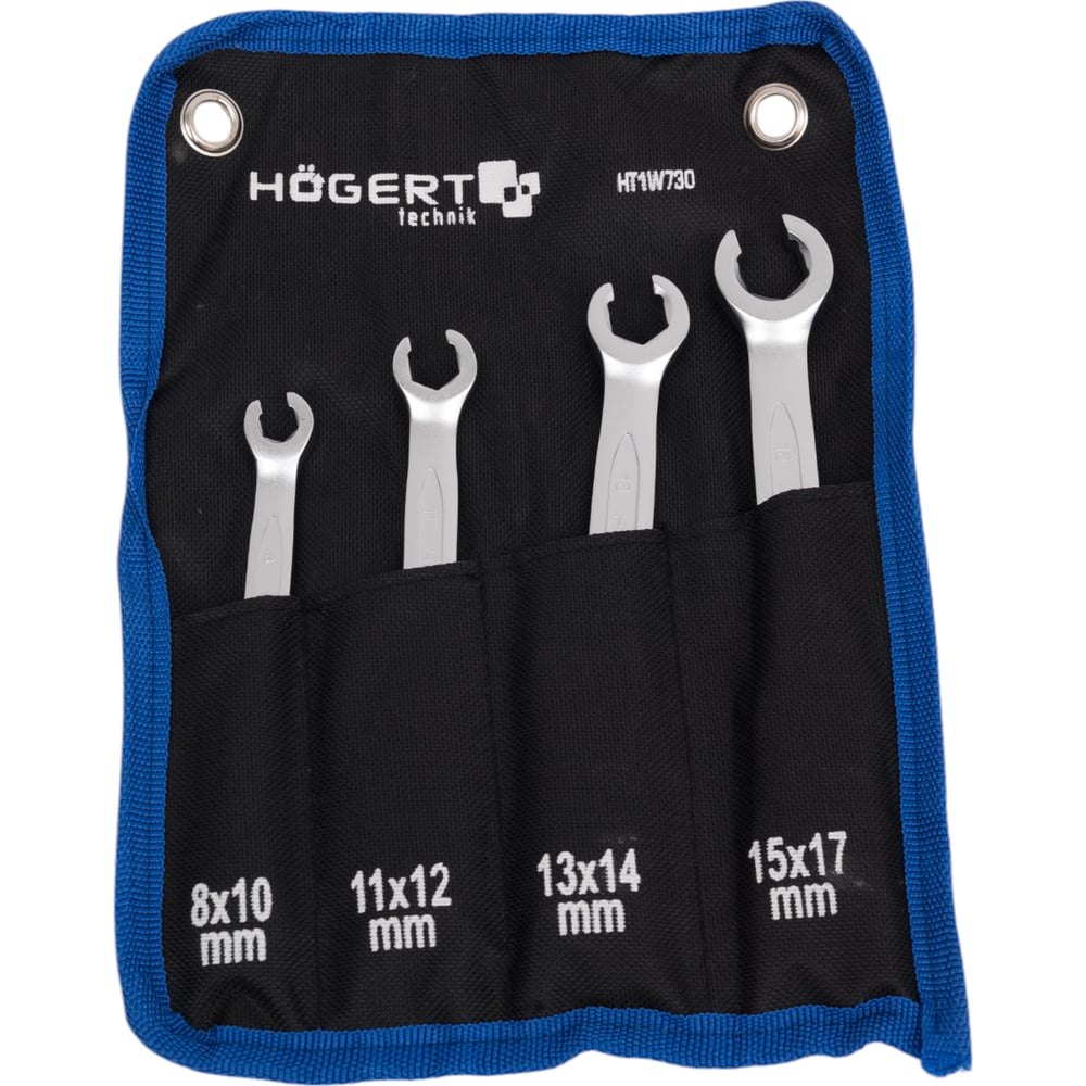 Изображение товара Набор разрезных ключей HOEGERT TECHNIK 8-17 мм, сталь CrV 6140, 4 шт. HT1W730