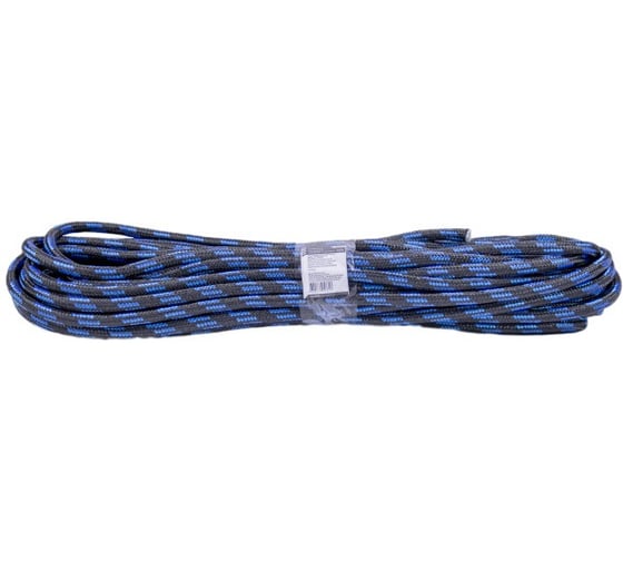 Изображение товара Шнур плетеный полипропиленовый с сердечником Политех 24-прядный, Ф12 мм, 20м, 35 ктекс, 590 кгс, черно-синий 8001513