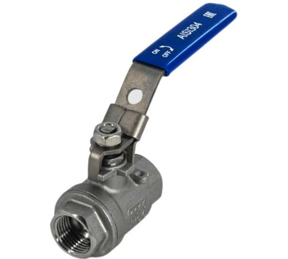 Изображение товара Кран шаровый муфтовый двусоставной NEWKEY (2PC) с фиксатором, нержавеющий, AISI304 DN20 (3/4"), (CF8), PN64 NK-BMLf20/4