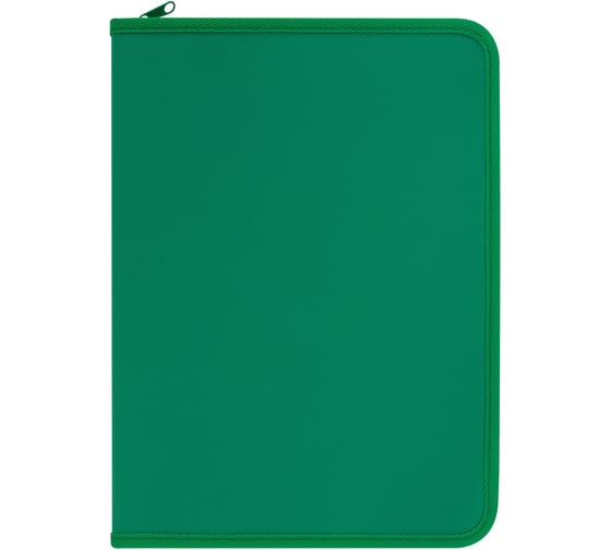 Изображение товара Папка объемная на молнии пластиковая BRAUBERG на 4 кольцах 35мм А4, PIXEL,темно-зеленая, 0,7мм 273079