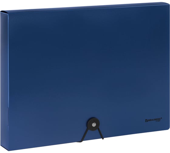 Изображение товара Папка-короб на резинках BRAUBERG СИНЯЯ, А4, 40 мм, 0,8 мм 273081