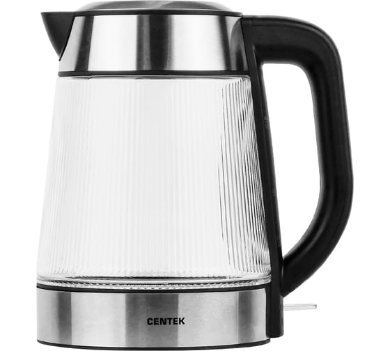 Изображение товара Чайник Centek стекло 1.8л, 2200Вт, внутр.LED подсветка,защита от вкл б/воды, сьемная крышка CT-0013