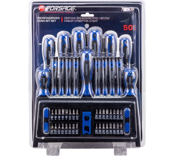 Изображение товара Отвертки в комплекте с битами Forsage набор 50 предметов F-7050B(65975)