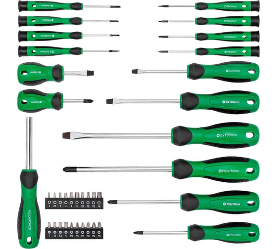 Изображение товара Отвертки в комплекте с битами Rockforce набор 37 предметов RF-7037(66007)