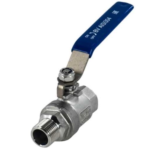 Изображение товара Кран шаровый муфтовый двусоставной NEWKEY (2PC) ВР/НР, нержавеющий AISI304 DN15 (1/2"), (CF8), PN64 NK-BMFL15/4