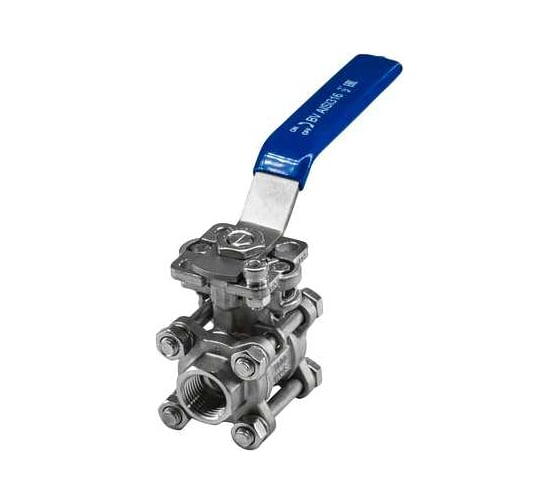 Изображение товара Кран шаровый муфтовый под привод NEWKEY нержавеющий (3PC), AISI304 DN15 (1/2"), (CF8), PN64 NK-BMTp15/4