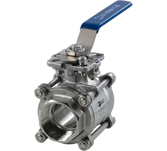 Изображение товара Кран шаровый муфтовый под привод NEWKEY нержавеющий (3PC), AISI304 DN50 (2"), (CF8), PN40 NK-BMTp50/4