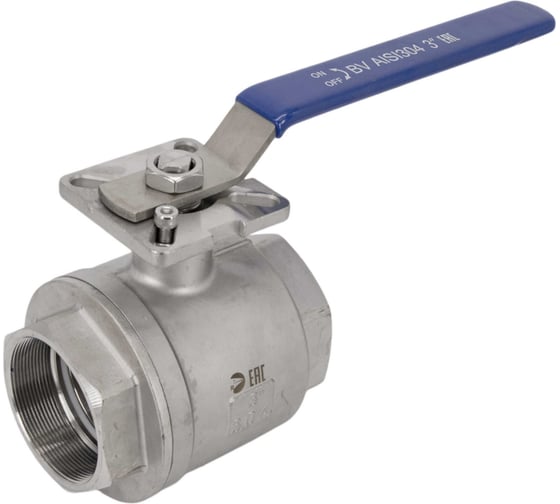 Изображение товара Кран шаровый муфтовый под привод NEWKEY нержавеющий (2PC), AISI304 DN80 (3"), (CF8), PN25 NK-BMp80/4