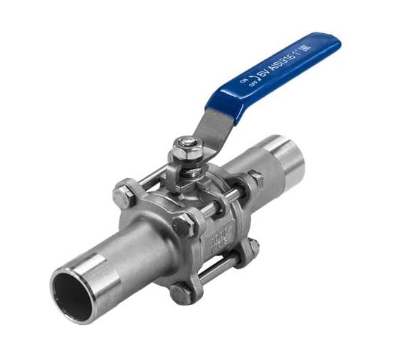 Изображение товара Кран шаровый приварной трехсоставной NEWKEY нержавеющий (3PC), AISI316 DN25 (1"), (CF8M), PN64 NK-BE25/6