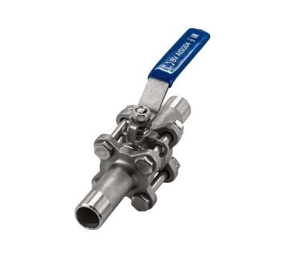 Изображение товара Кран шаровый приварной трехсоставной NEWKEY нержавеющий (3PC), AISI304 DN15 (1/2"), (CF8), PN64 NK-BE15/4