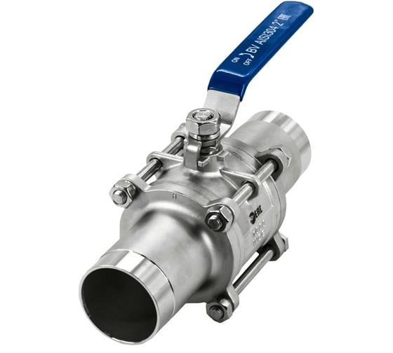 Изображение товара Кран шаровый приварной трехсоставной NEWKEY нержавеющий (3PC), AISI304 DN50 (2"), (CF8), PN40 NK-BE50/4