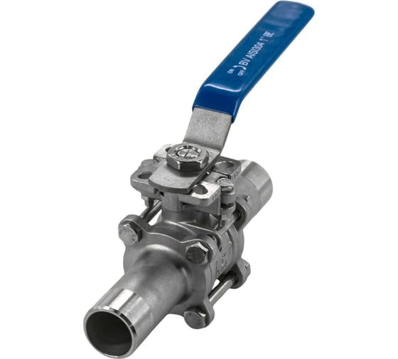 Изображение товара Кран шаровый приварной трехсоставной NEWKEY под привод нержавеющий (3PC), AISI304 DN65 (2_1/2"), (CF8),PN25 NK-BEp65/4