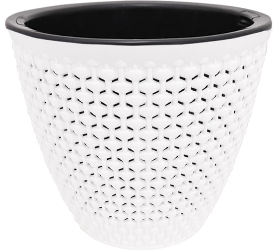 Изображение товара Кашпо bmc КШ7954 Ротанг белое/черное, 19х15.8 см, 3 л 058824