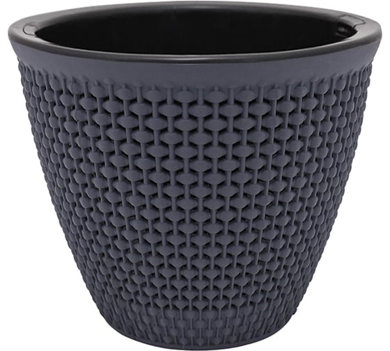 Изображение товара Кашпо bmc КШ7944 Ротанг антрацит, 17х14.5 см, 2.25 л 058815