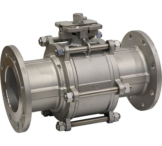 Изображение товара Кран шаровый фланцевый под привод нержавеющий NEWKEY (3PC), AISI304 DN 150 (6"), (CF8), PN16 NK-BFp150/4