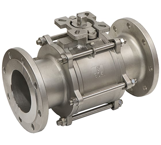 Изображение товара Кран шаровый фланцевый под привод нержавеющий NEWKEY (3PC), AISI316 DN 125 (5"), (CF8M), PN16 NK-BFp125/6