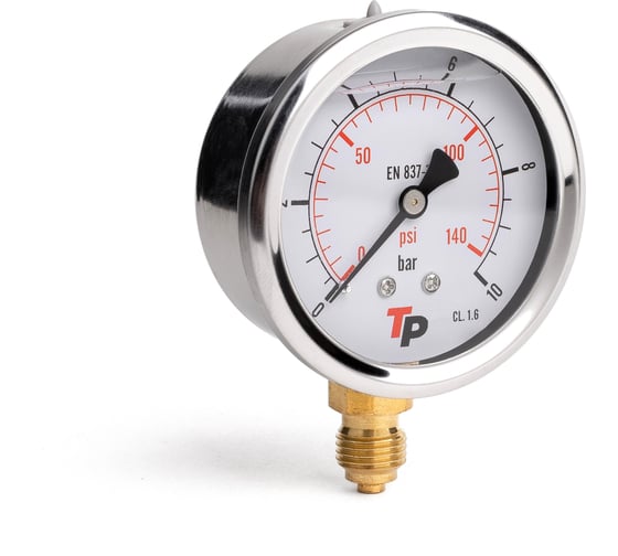 Изображение товара Манометр гидравлический виброустойчивый Урдюга D63 мм, 0-6 bar, 1/4BSP TP радиальный МГВР6