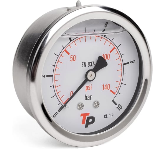 Изображение товара Манометр гидравлический виброустойчивый Урдюга D63 мм, 0-4 bar, 1/4BSP TP осевой МГВО4