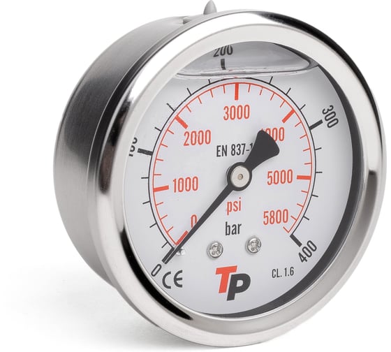 Изображение товара Манометр гидравлический виброустойчивый Урдюга D63 мм, 0-315 bar, 1/4BSP TP осевой МГВО315