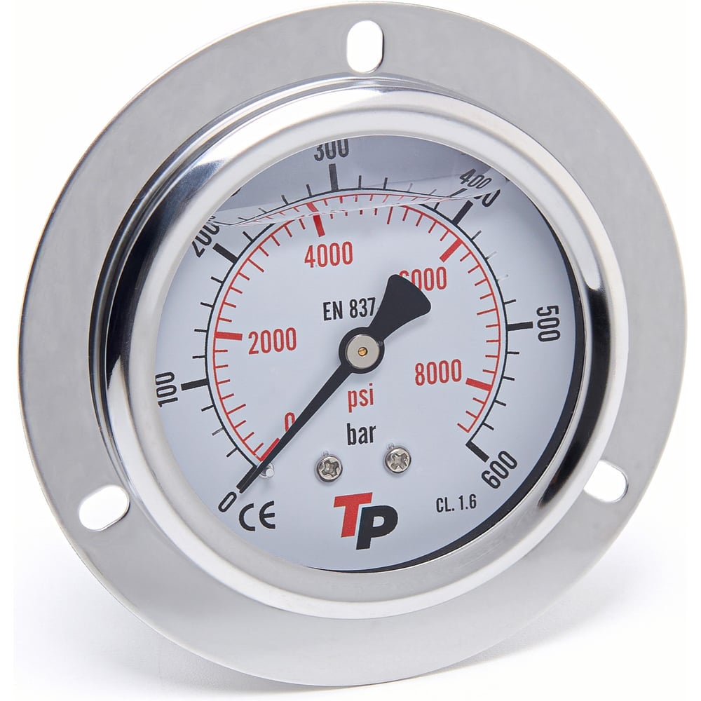 Изображение товара Манометр гидравлический Урдюга D63 мм, 0-600 bar, 1/4BSP TP фланцевый МГВФ600