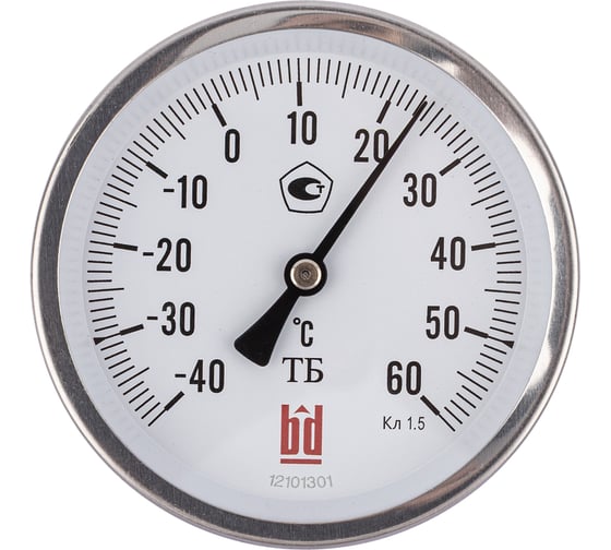 Изображение товара Термометр биметаллический BD ТБ 80Т/100 (-40-60С), G1/2, 1,5 рос 1161001043