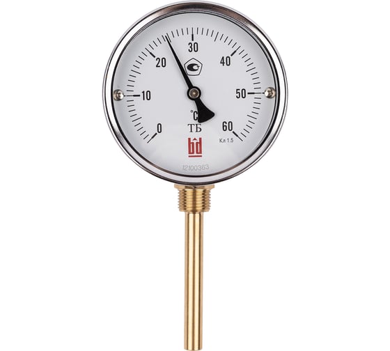 Изображение товара Термометр биметаллический BD ТБ 100Р/100 (0-60С), G1/2, 1,5 рос 1161001045
