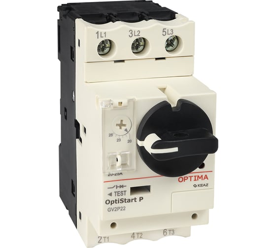 Изображение товара Выключатель автоматический КЭАЗ OptiStart P GV2P08 с уставкой расцепителя 2,5-4A 372906