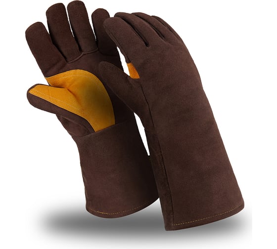 Изображение товара Краги Manipula Specialist ФЛАГМАН ФРОСТ SPL-76, спилок, мех, нить Kevlar, до 400 С, 410 мм, цвет Пер 689/10