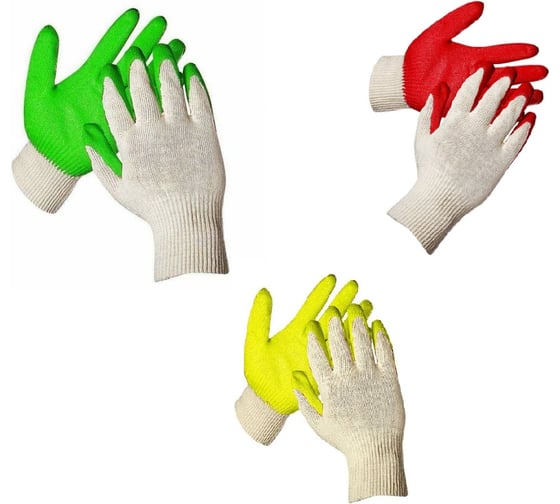 Изображение товара Перчатки СВС ЛАТЕКО, х/б, с одинарным латексным обливом 1000346