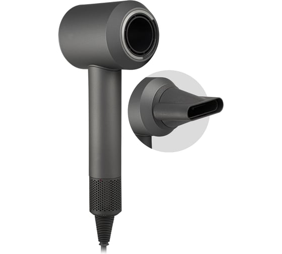 Изображение товара Фен для волос в ванную комнату настенный, кронштейн в комплекте, 1600Вт, цвет ГРАФИТ. GFmark 6834