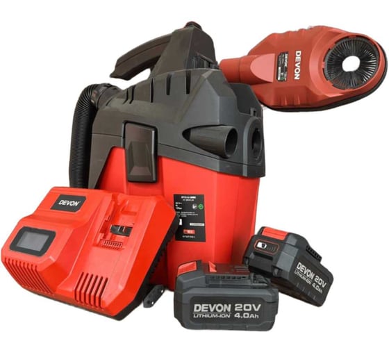 Изображение товара Аккумуляторный пылесос DEVON 2 АКБ 4 Ач, З/У, 4713-LI-20MC-SET