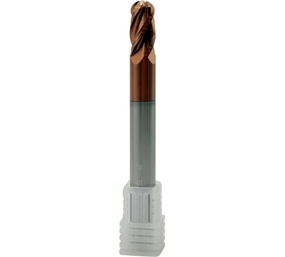 Изображение товара Фреза сферическая твердосплавная ц/х TORNERI 8.0x16x75 мм z=4 по стали, с покрытием TiXCo, HRC 55 Т026304