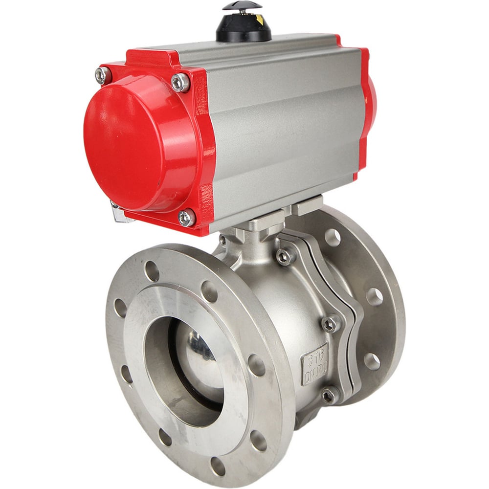 Изображение товара Шаровой кран с пневмоприводом DN.ru КШФП.316.200 Ду200 Ру16 профессиональный нержавеющая сталь