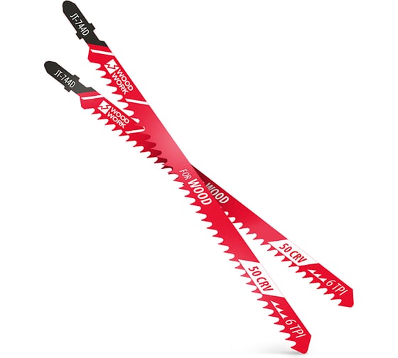 Изображение товара Пилки лобзиковые WOODWORK I=155 W=10 L=180 TPI=6 (дерево/быстрый рез) комплект из 3 шт JT-744D