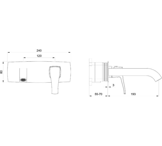 Изображение товара Встраиваемый смеситель для раковины Wonzon & Woghand FLEX, Хром WW-88869072-CR