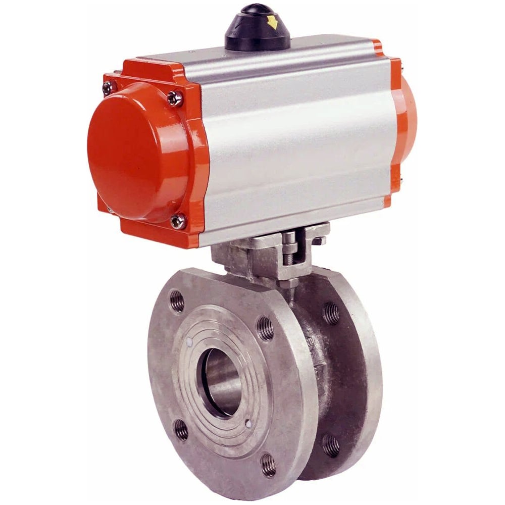 Изображение товара Шаровой кран межфланцевый DN.ru с пневмоприводом Ду50 Ру16 для промышленного использования