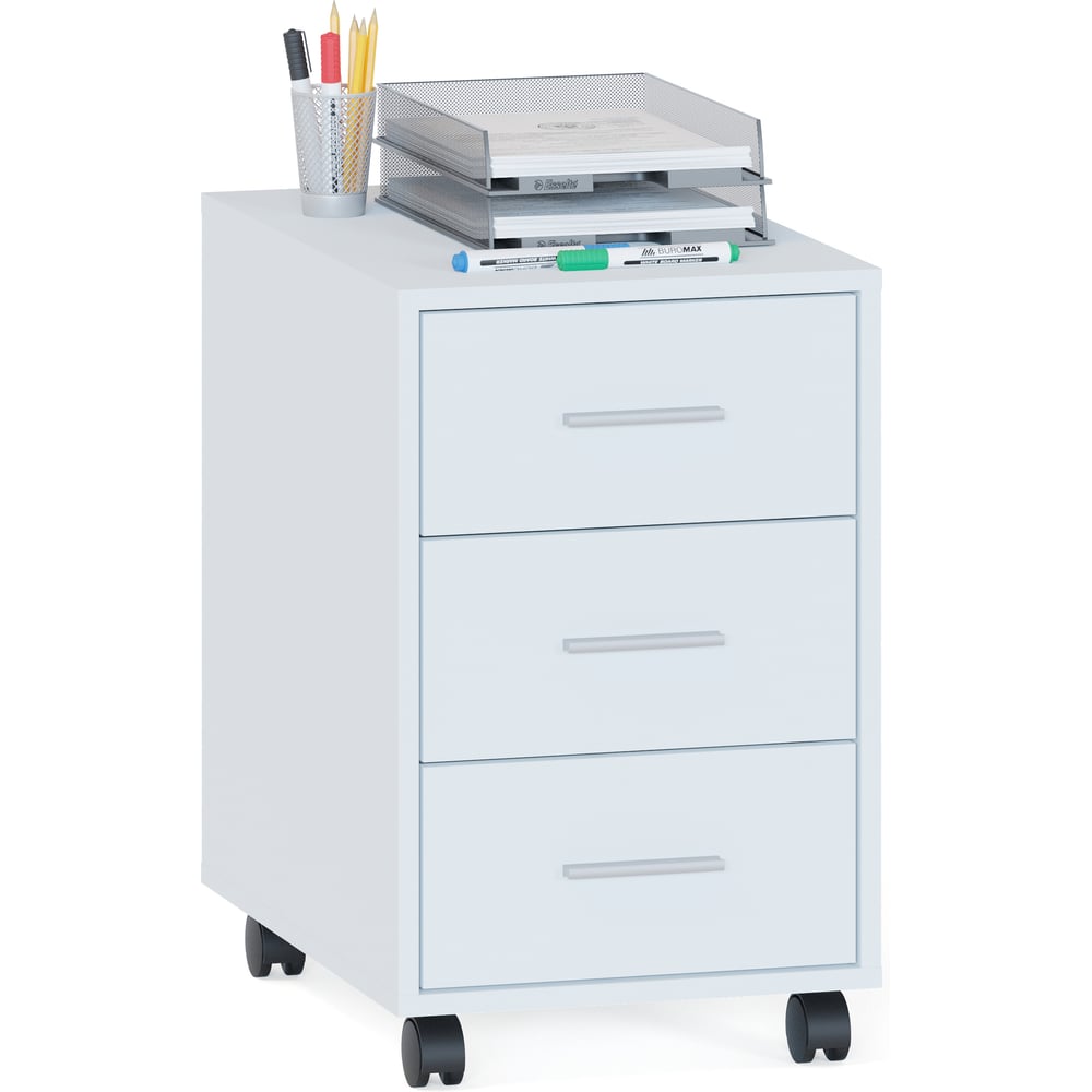 Изображение товара Тумба СОКОЛ белый КТ-350 с тремя ящиками, современные материалы