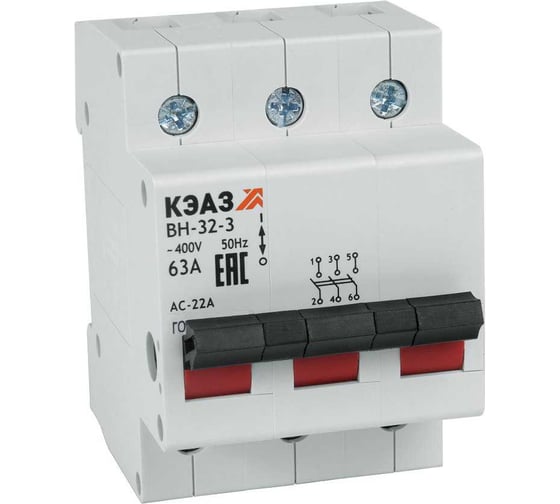 Изображение товара Выключатель нагрузки КЭАЗ модульный, ВН-32-3125-УХЛ3 384454