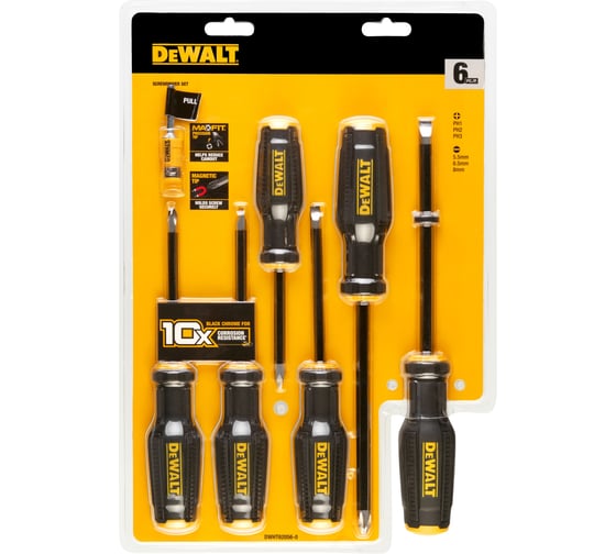 Изображение товара Набор из 6 отверток Dewalt DWHT62056-0